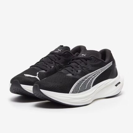 puma deviate nitro 3 black white
