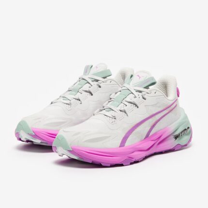 puma womens fast trac nitro 3 feather grey pure magenta
