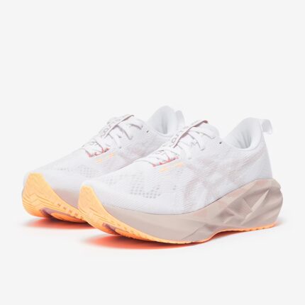 asics womens novablast 5 white fawn