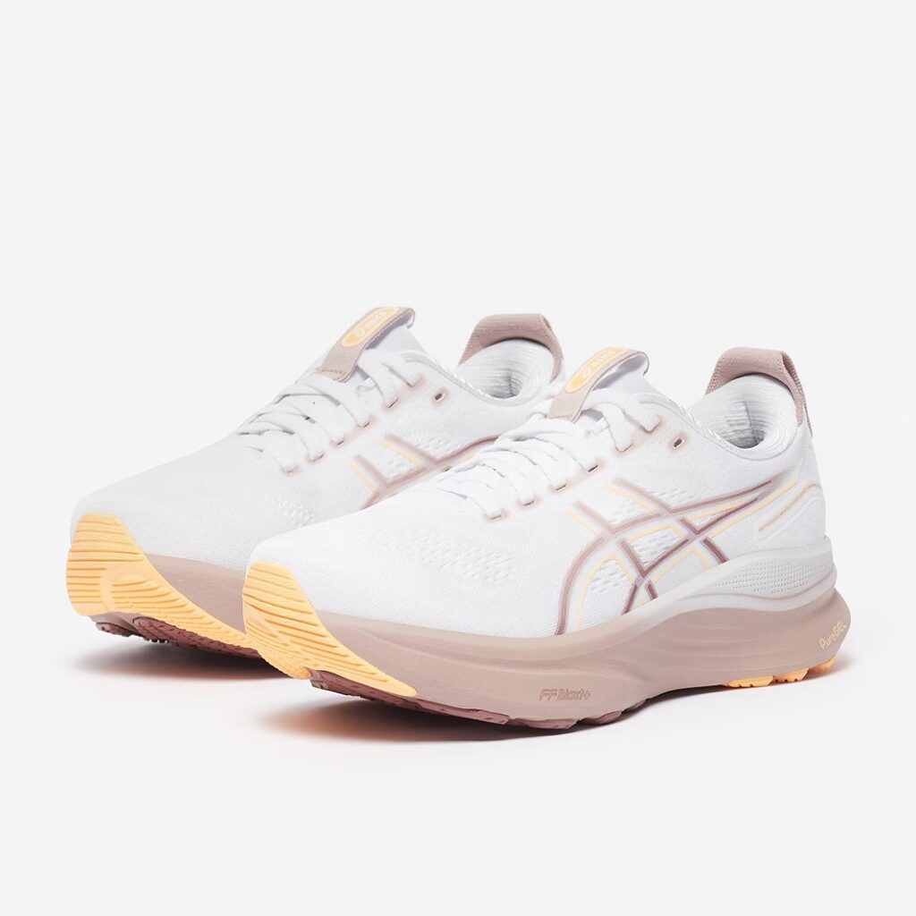 asics womens gel kayano 32 white taupe orange glow
